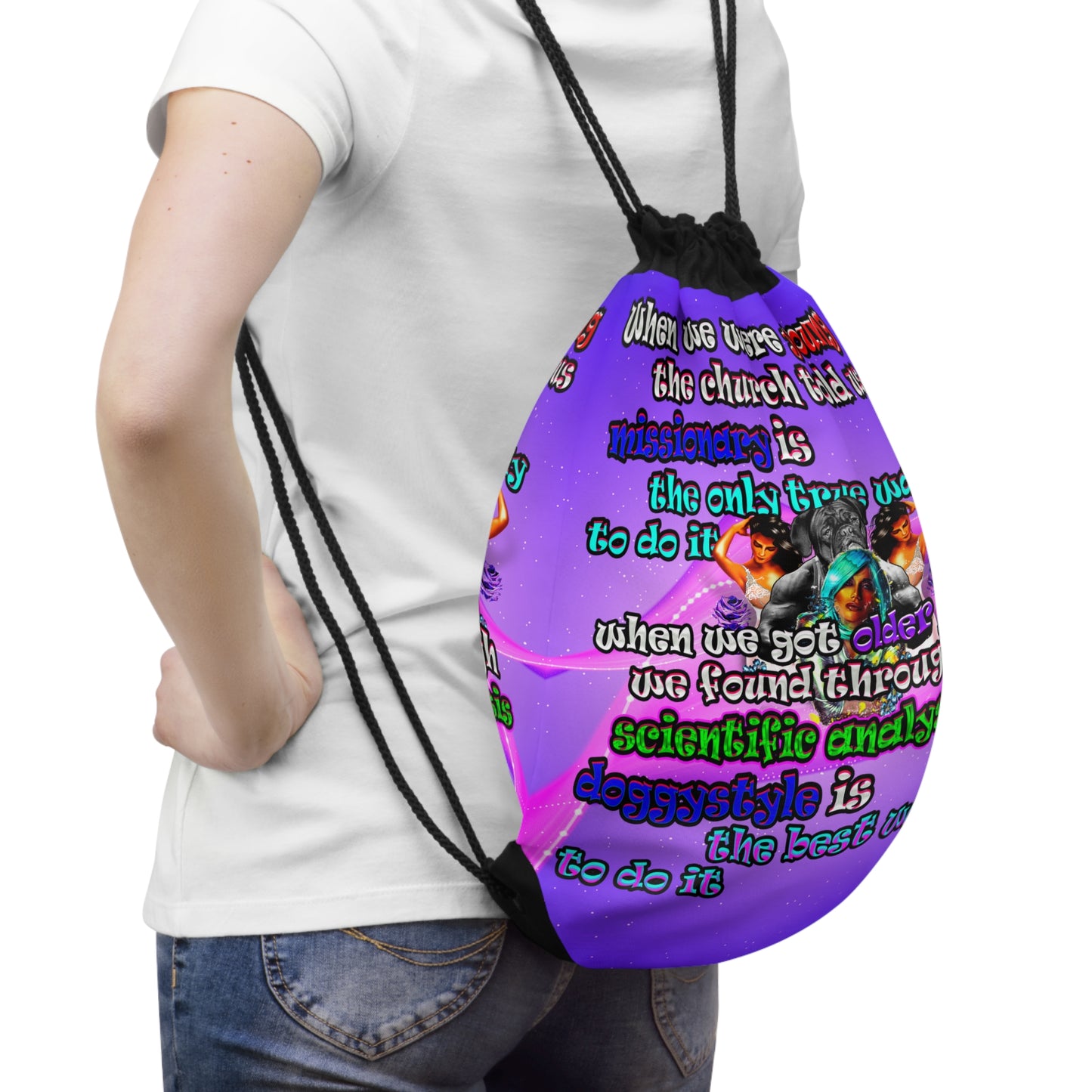 doggystyle - Drawstring Bag (purple-pink wave)