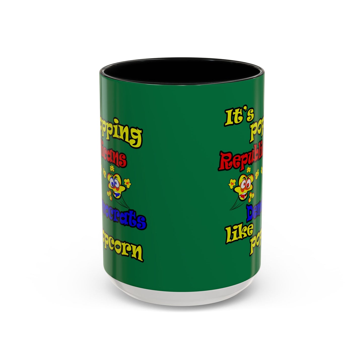 popping like popcorn - Accent Mug (dark green)