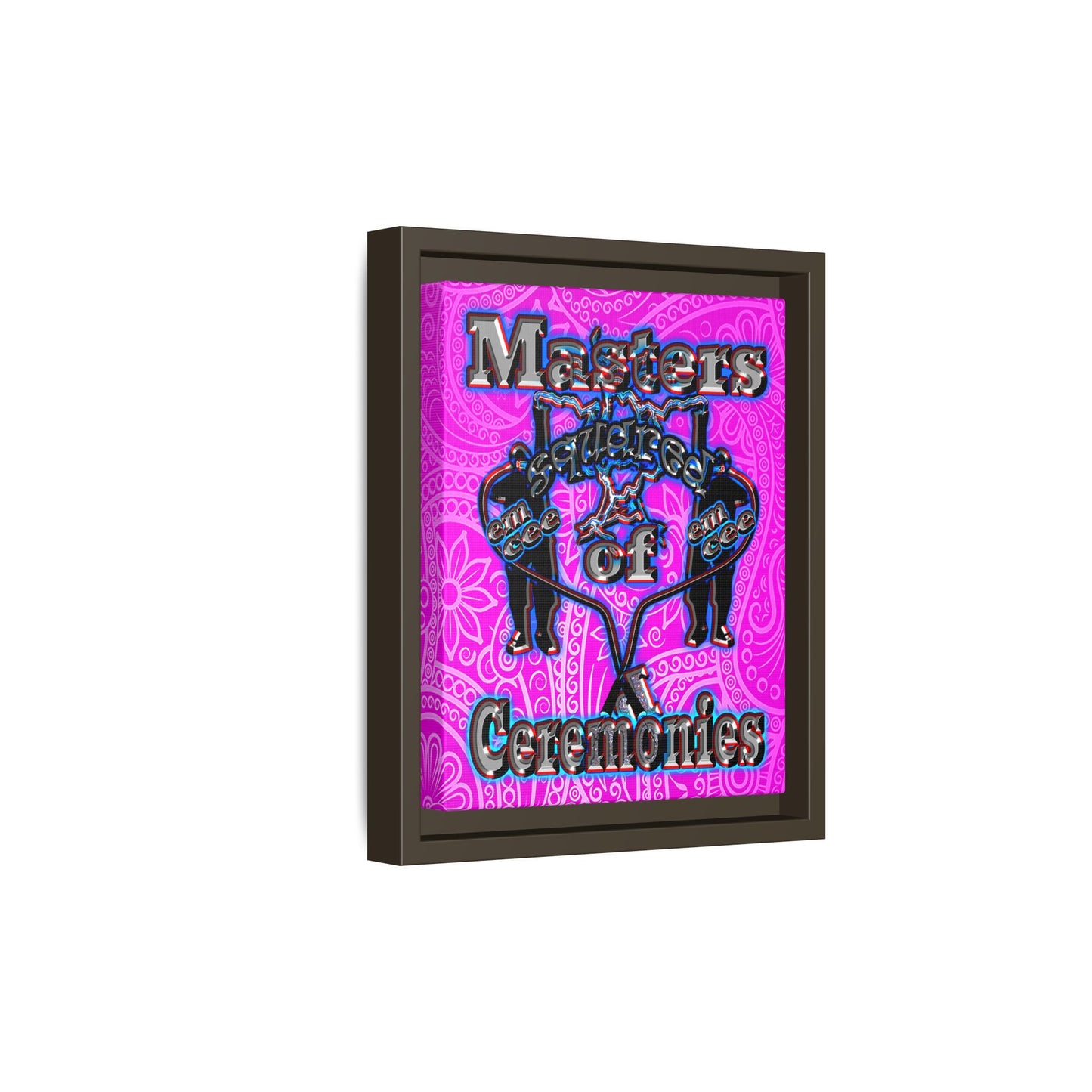 em cee squared - framed canvas art (pink swirl)