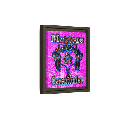 em cee squared - framed canvas art (pink swirl)
