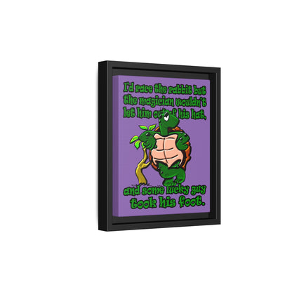 turtle race - framed canvas art (light purple)