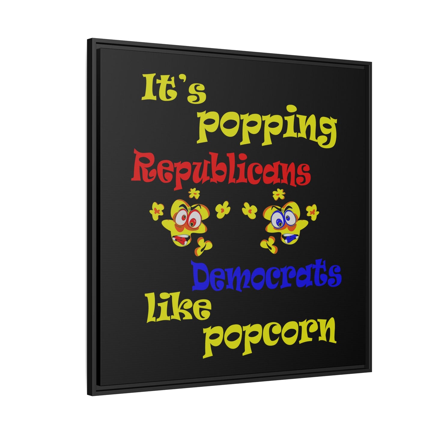 popping like popcorn - framed canvas art (black)