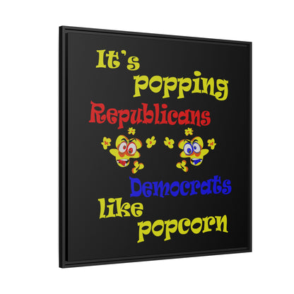 popping like popcorn - framed canvas art (black)