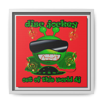 disc jockey - framed canvas art (red)