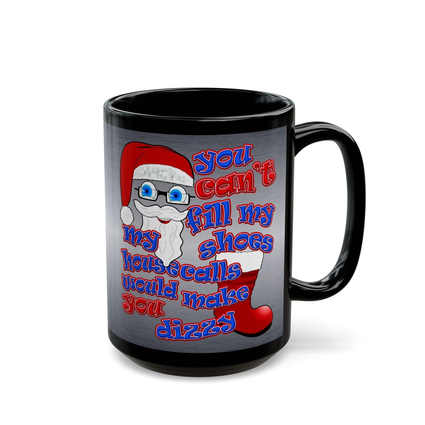 santa's shoes - Black Mug (brushed nickel)