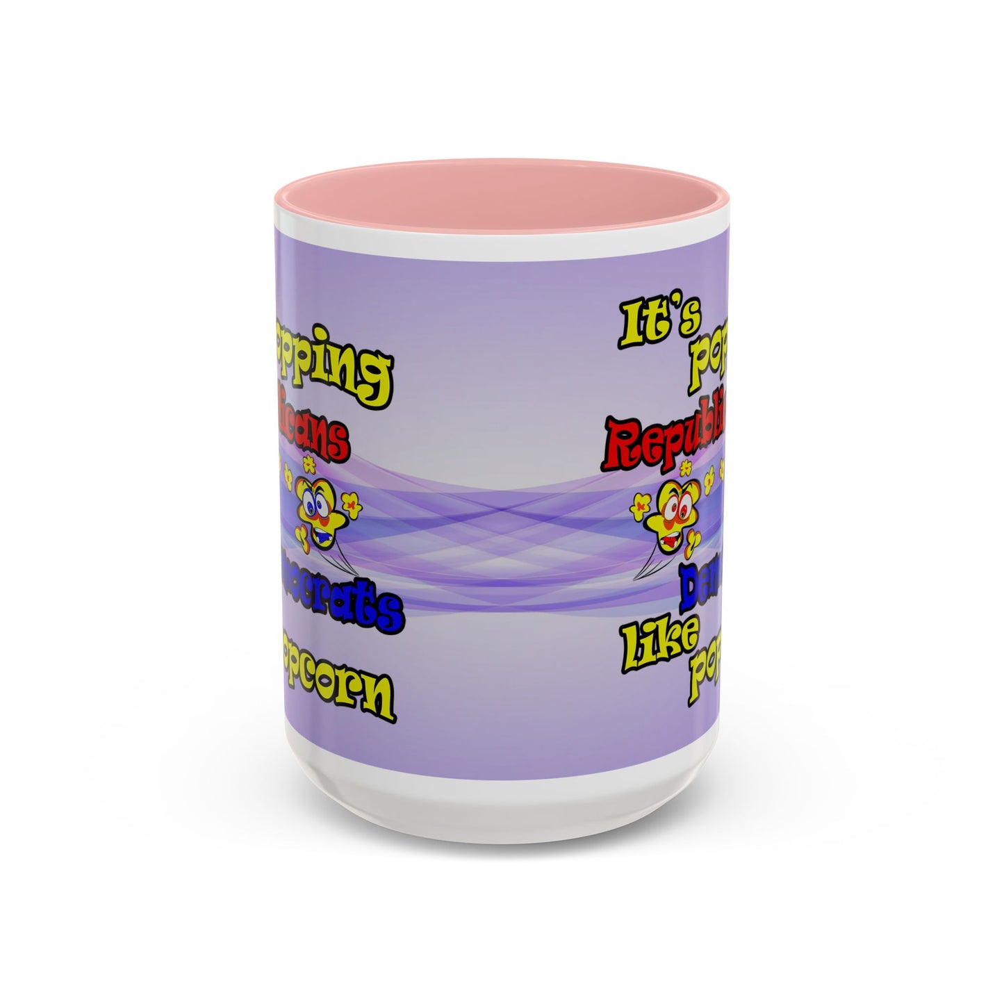 popping like popcorn - Accent Mug (light blue-pink wave)