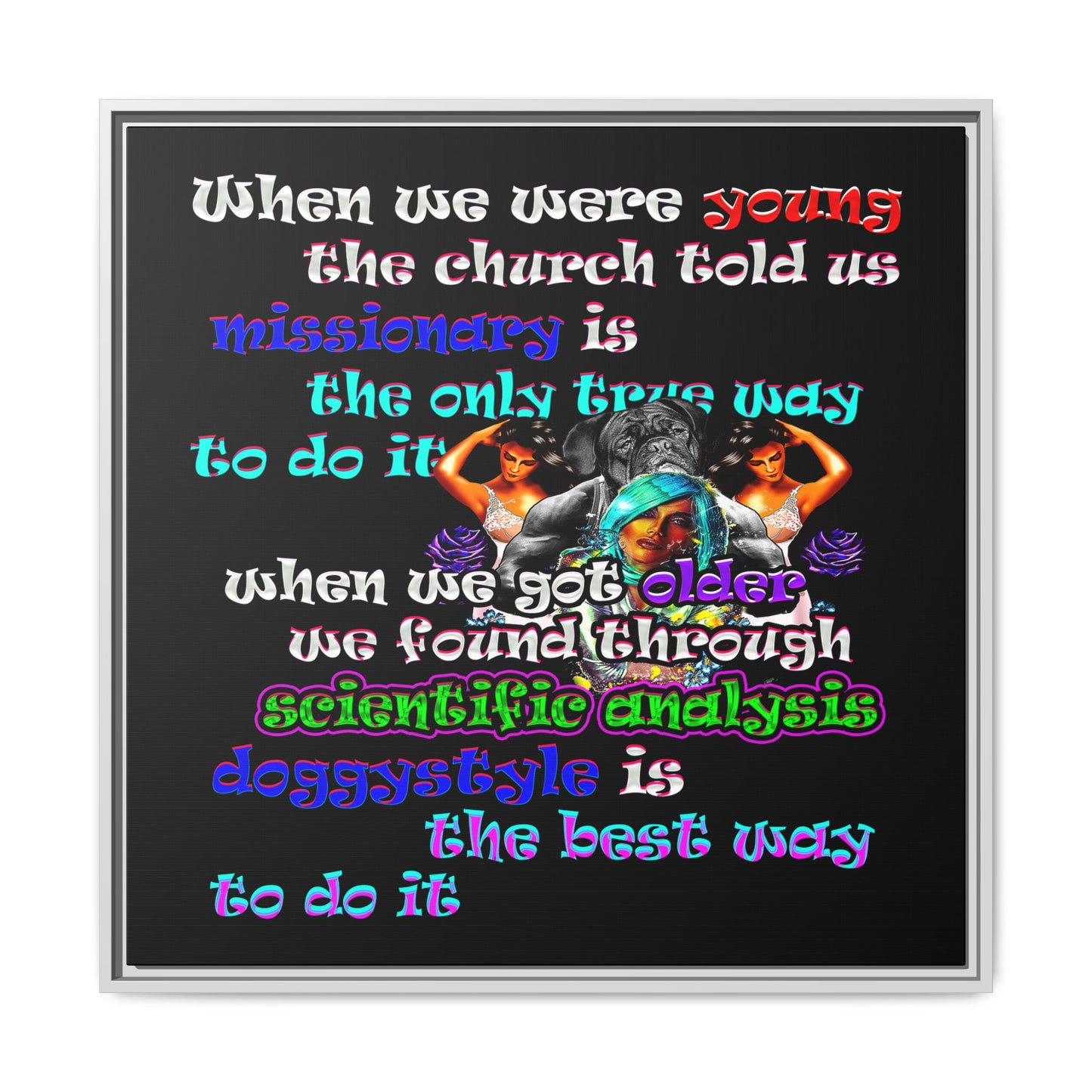 doggystyle - framed canvas art (black)