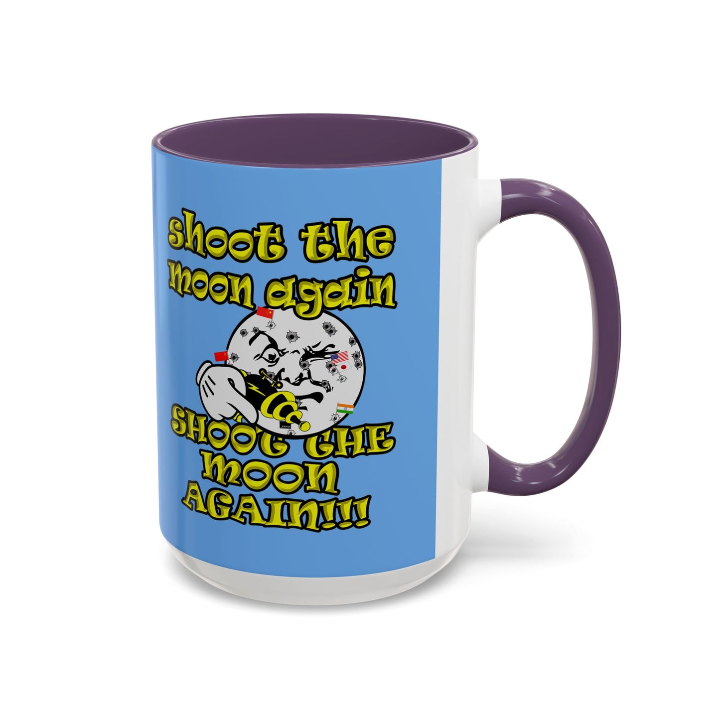 shoot the moon again - Accent Mug (light blue)