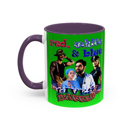 rw&b lives matter - Accent Mug (logo green)