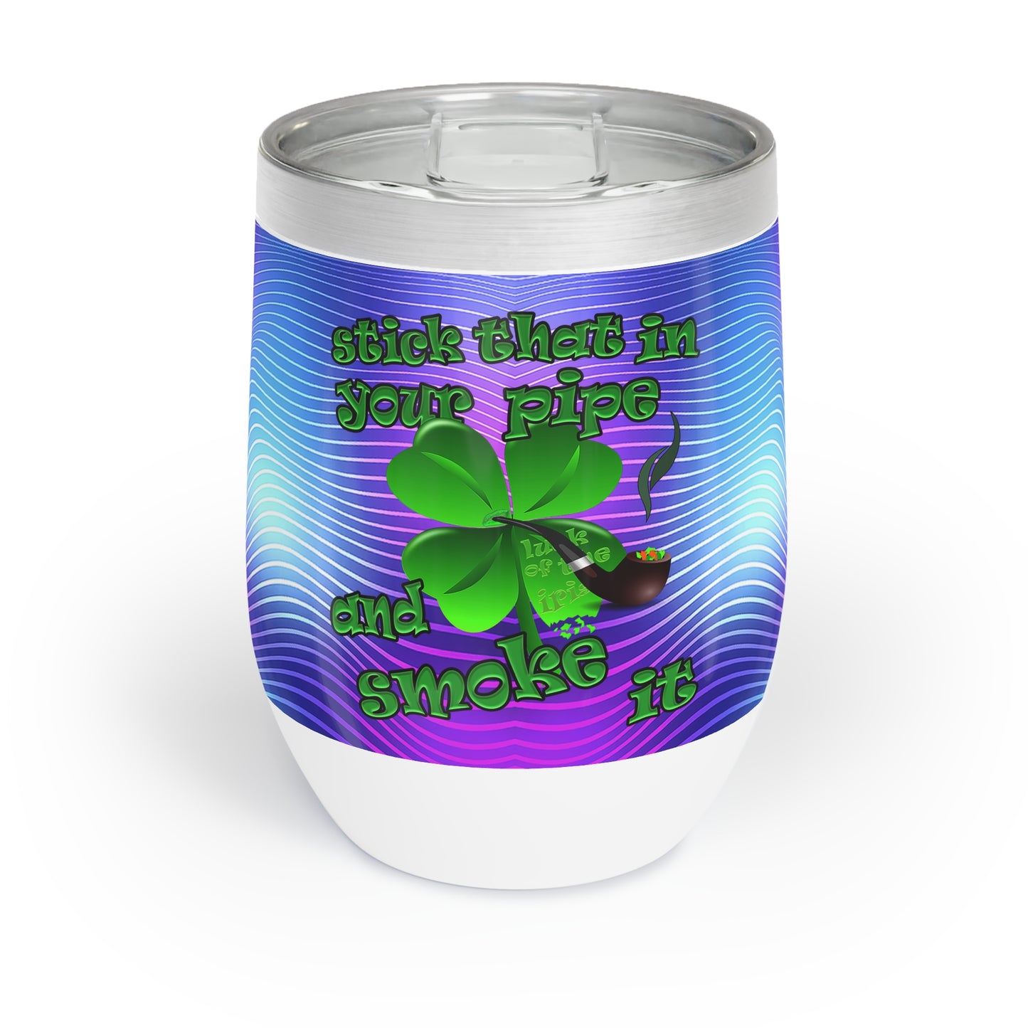 celtics logo - Chill Wine Tumbler (purple wave)