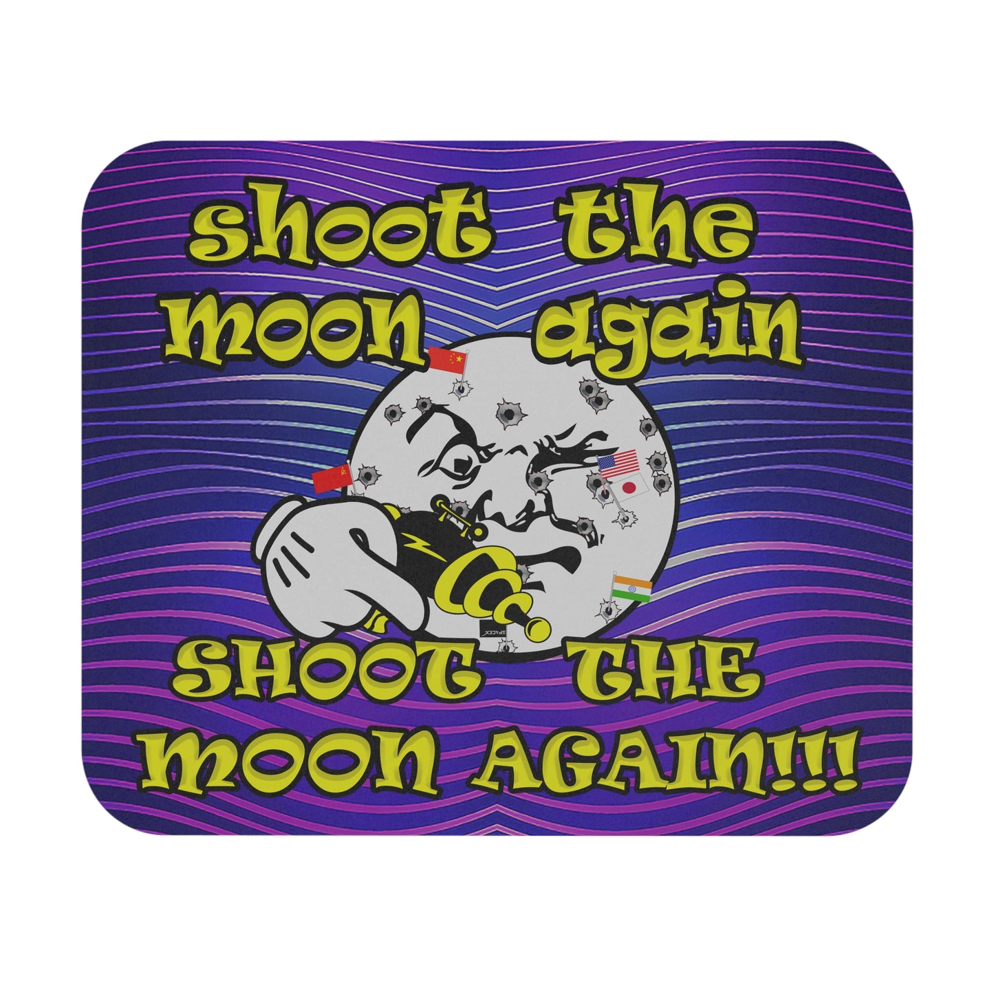 shoot the moon again - Mouse Pad (Rectangle) (purple wave)