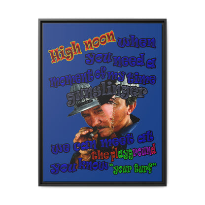 high noon - framed canvas art (dark blue)