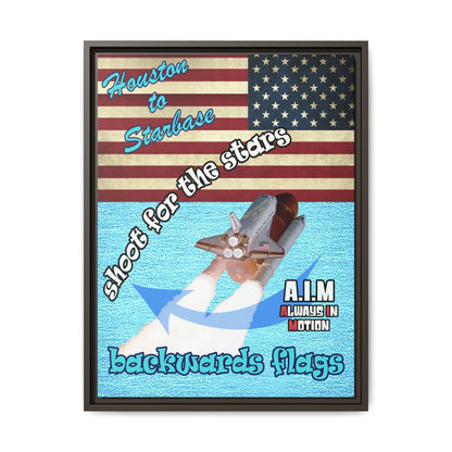 shoot for the stars - framed canvas art (faded blue)