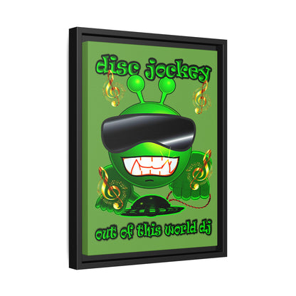 disc jockey - framed canvas art (green)