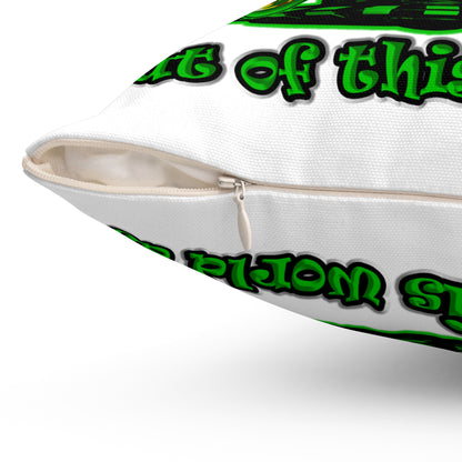 disc jockey - Spun Polyester Square Pillow - (white)