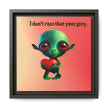 I don't care that your grey - framed canvas art (yellow-orange wave)