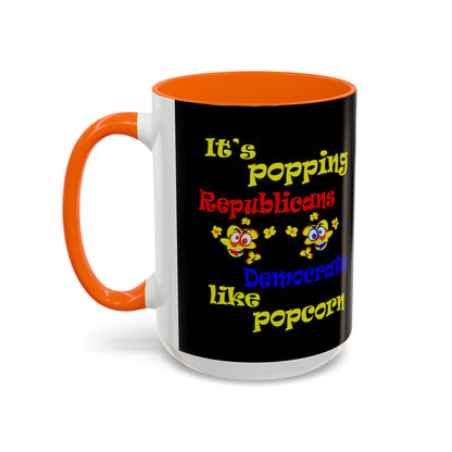 popping like popcorn - Accent Mug (black)