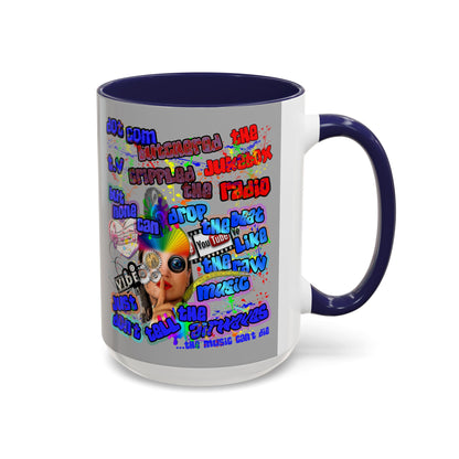drop the beat - Accent Mug (light grey)
