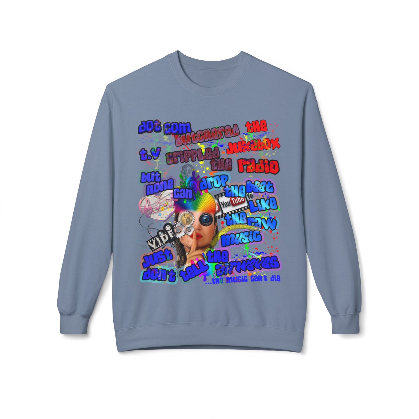 drop the beat - Unisex Midweight Softstyle Fleece Crewneck Sweatshirt