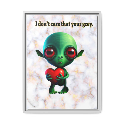 I don't care that your grey - framed canvas art (white marble)