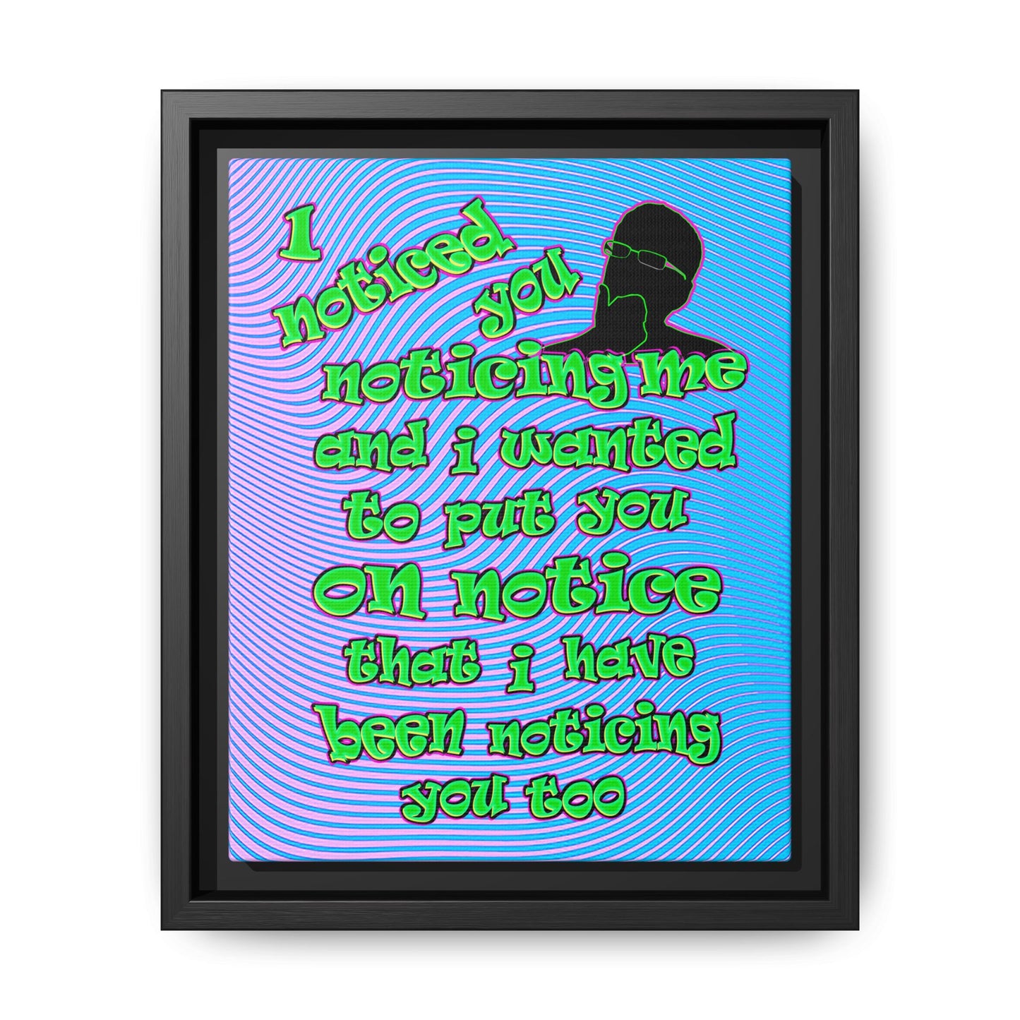 noticed you noticing - framed canvas art (light blue-purple wave)