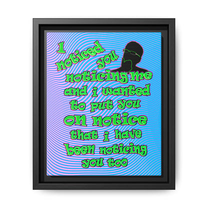 noticed you noticing - framed canvas art (light blue-purple wave)