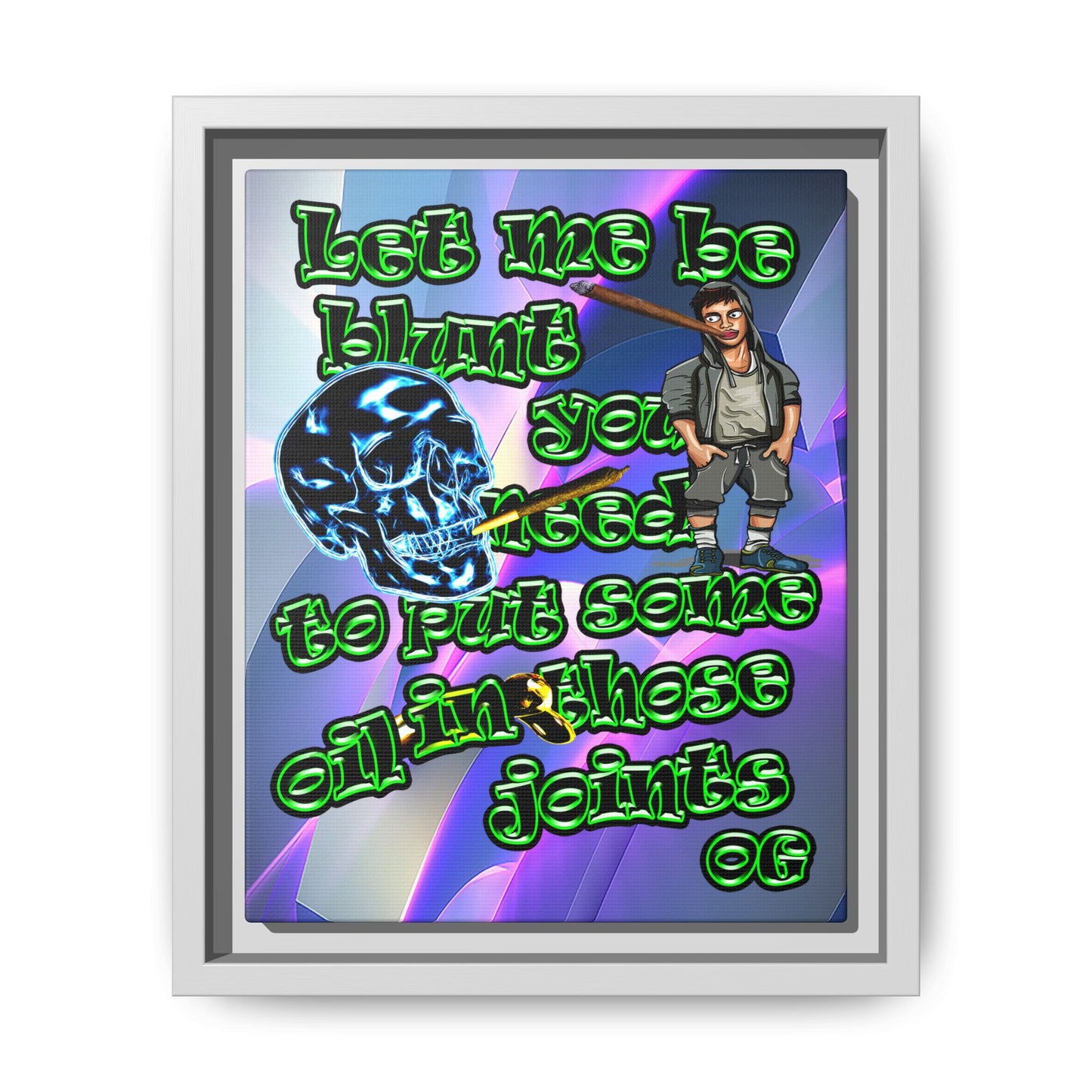 og - framed canvas art (grey-pink wave)
