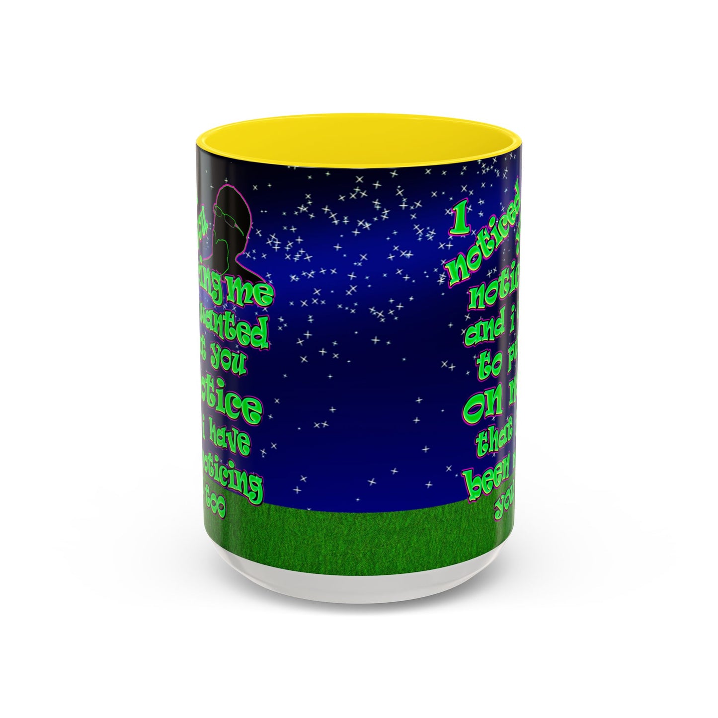 noticed you noticing - Accent Mug ('snoops' background)