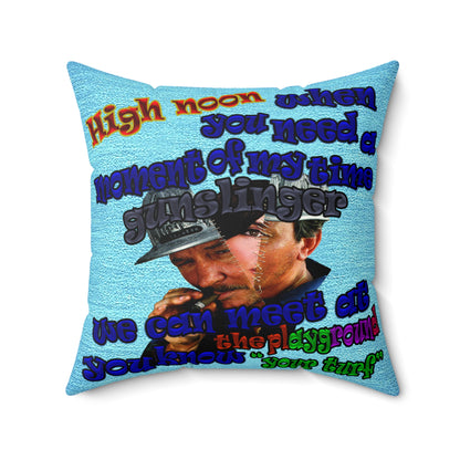 high noon - Spun Polyester Square Pillow - (faded blue)