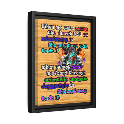 doggystyle - framed canvas art (butterscotch wood finish)