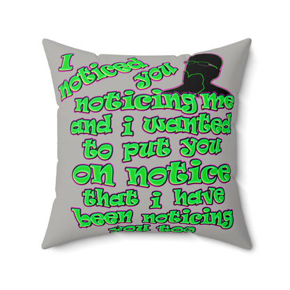 noticed you noticing - Faux Suede Square Pillow - (light grey)