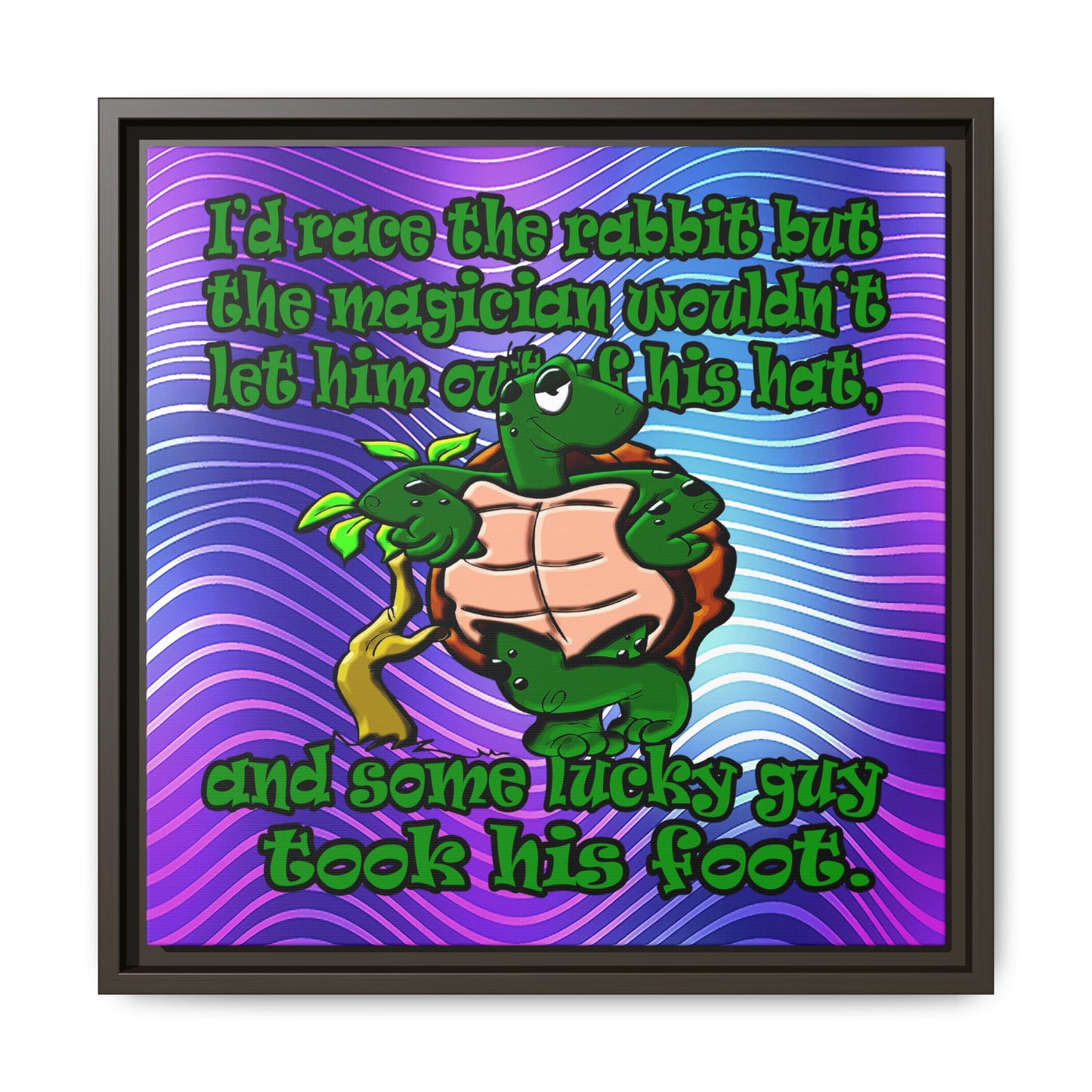turtle race - framed canvas art (purple wave)