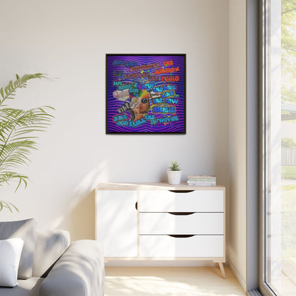 drop the beat - framed canvas art (purple wave)