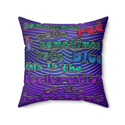 declaration of the independents - Faux Suede Square Pillow - (purple wave)