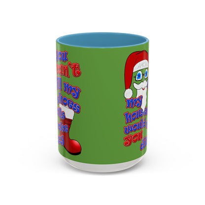 santa's shoes - Accent Mug (green)