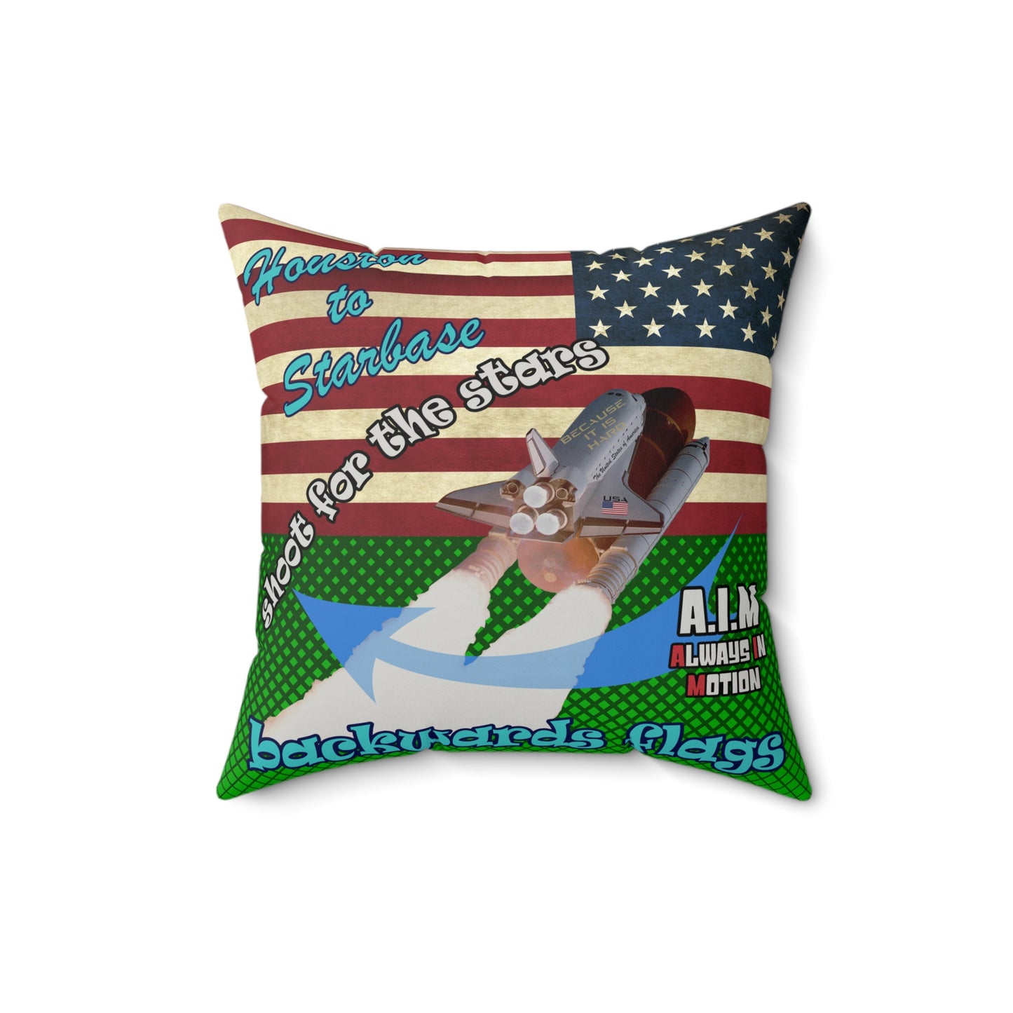 shoot for the stars - Faux Suede Square Pillow - (logo green)