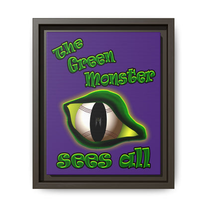 green monster - framed canvas art (purple)