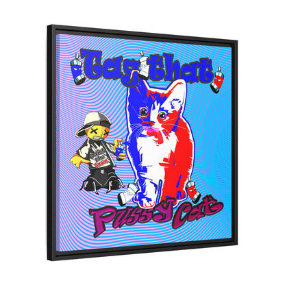 tag that - framed canvas art (light blue-purple wave)