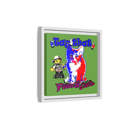 tag that - framed canvas art (green)