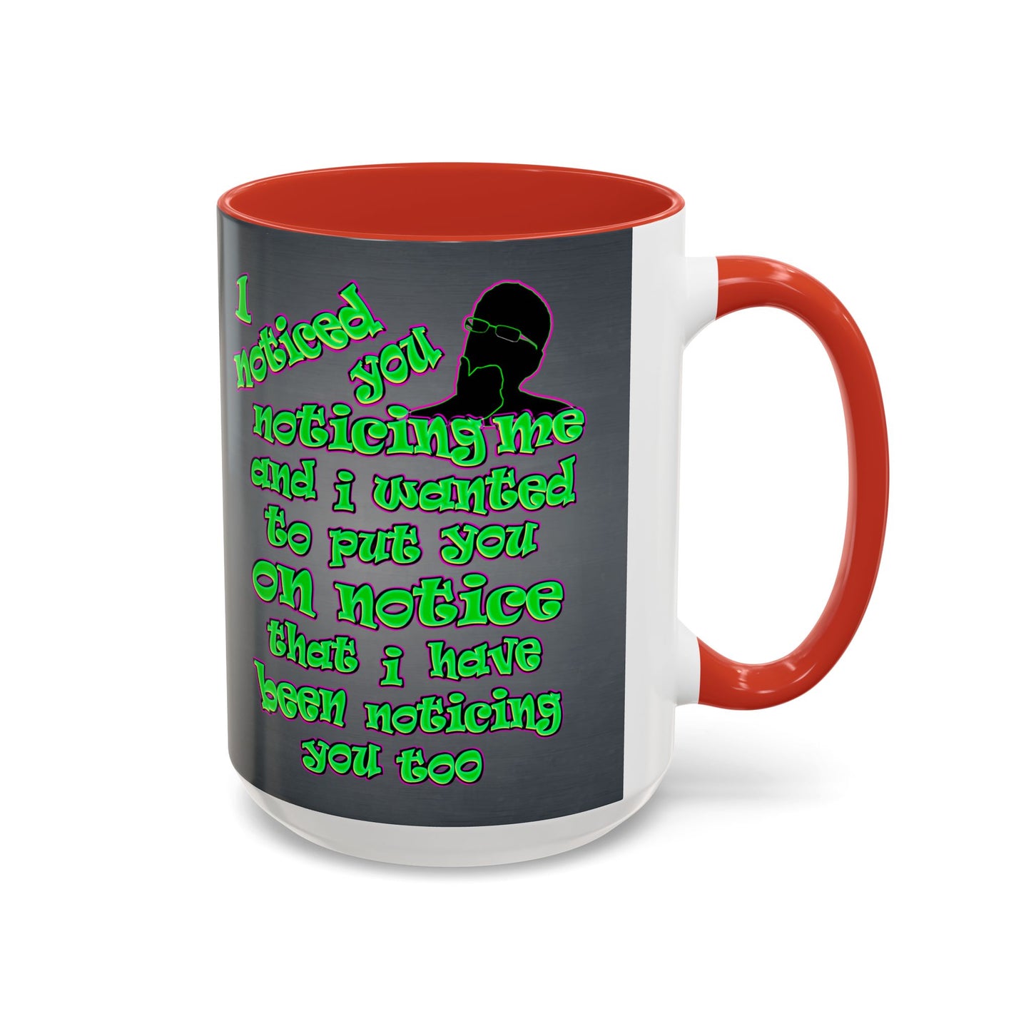 noticed you noticing - Accent Mug (grey-light grey)