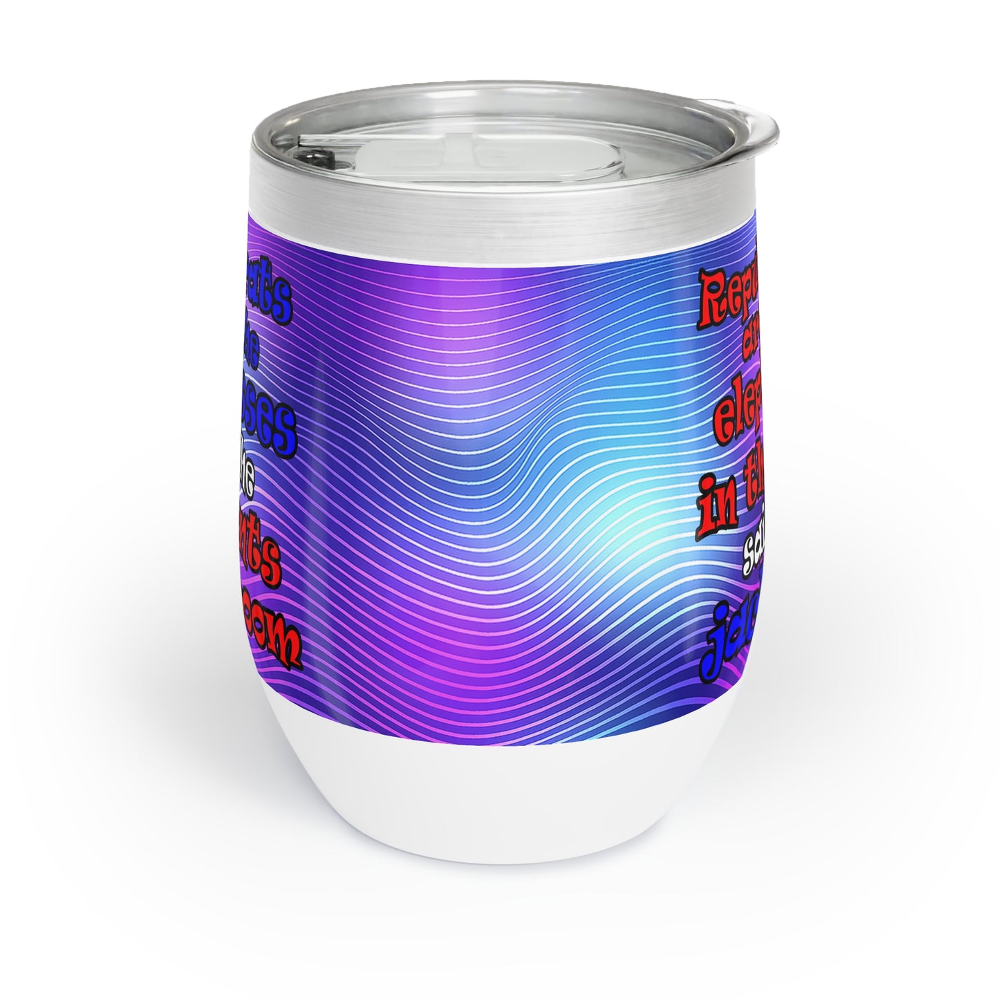 donkeys and elephants - Chill Wine Tumbler (purple wave)