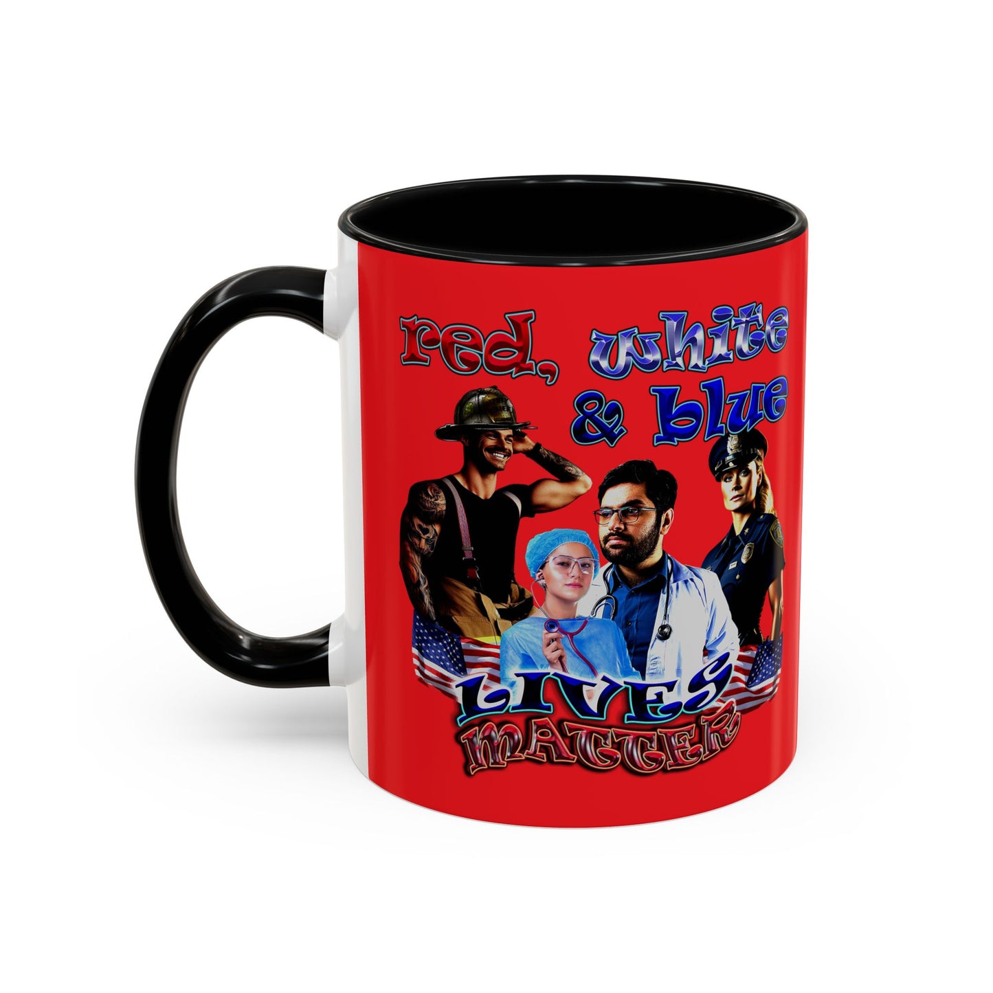 rw&b lives matter - Accent Mug (red)