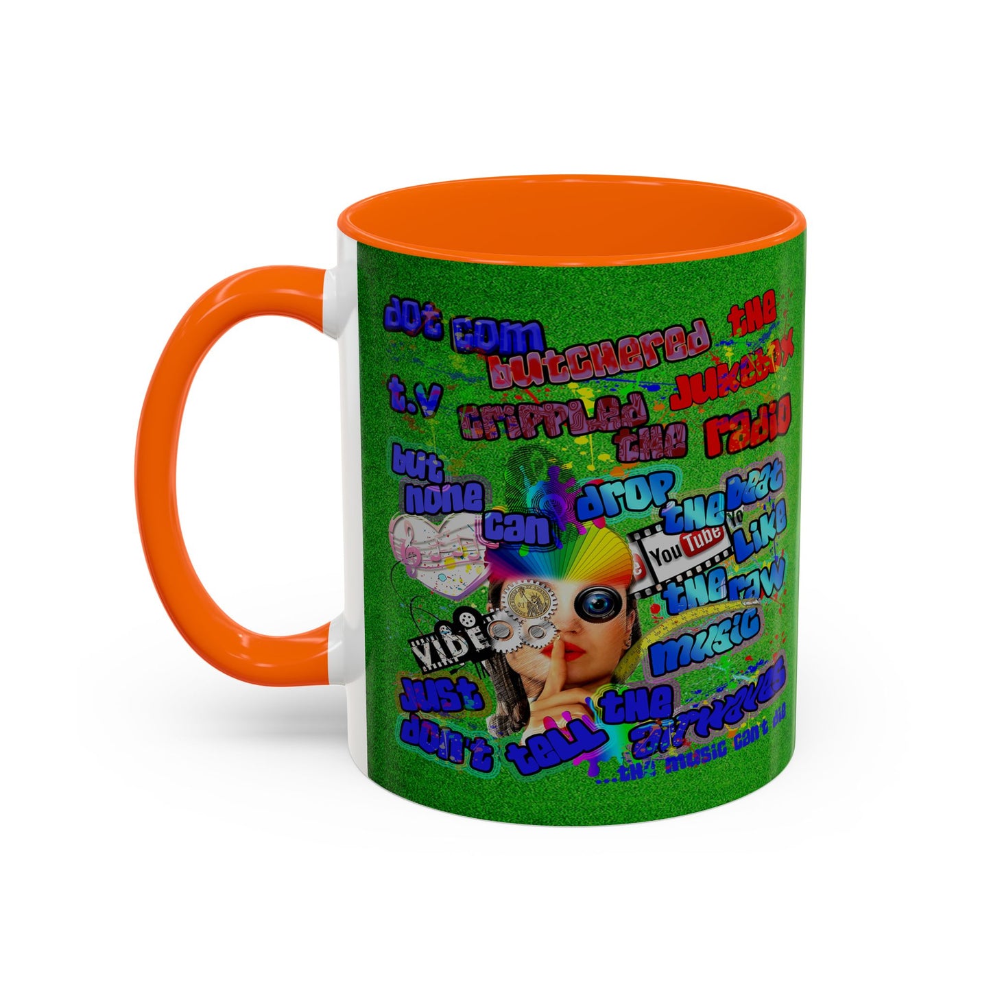 drop the beat - Accent Mug (green turf)