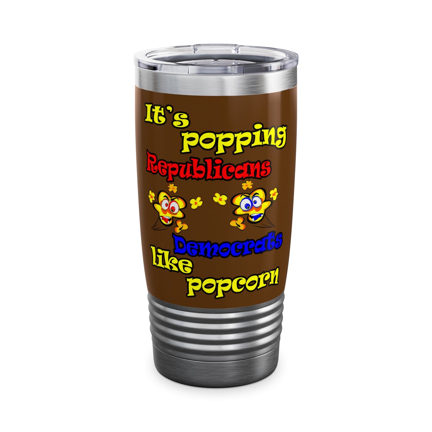 popping like popcorn - Ringneck Tumbler, 20oz (brown)