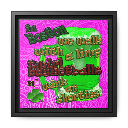 celtics logo - framed canvas art (pink swirl)
