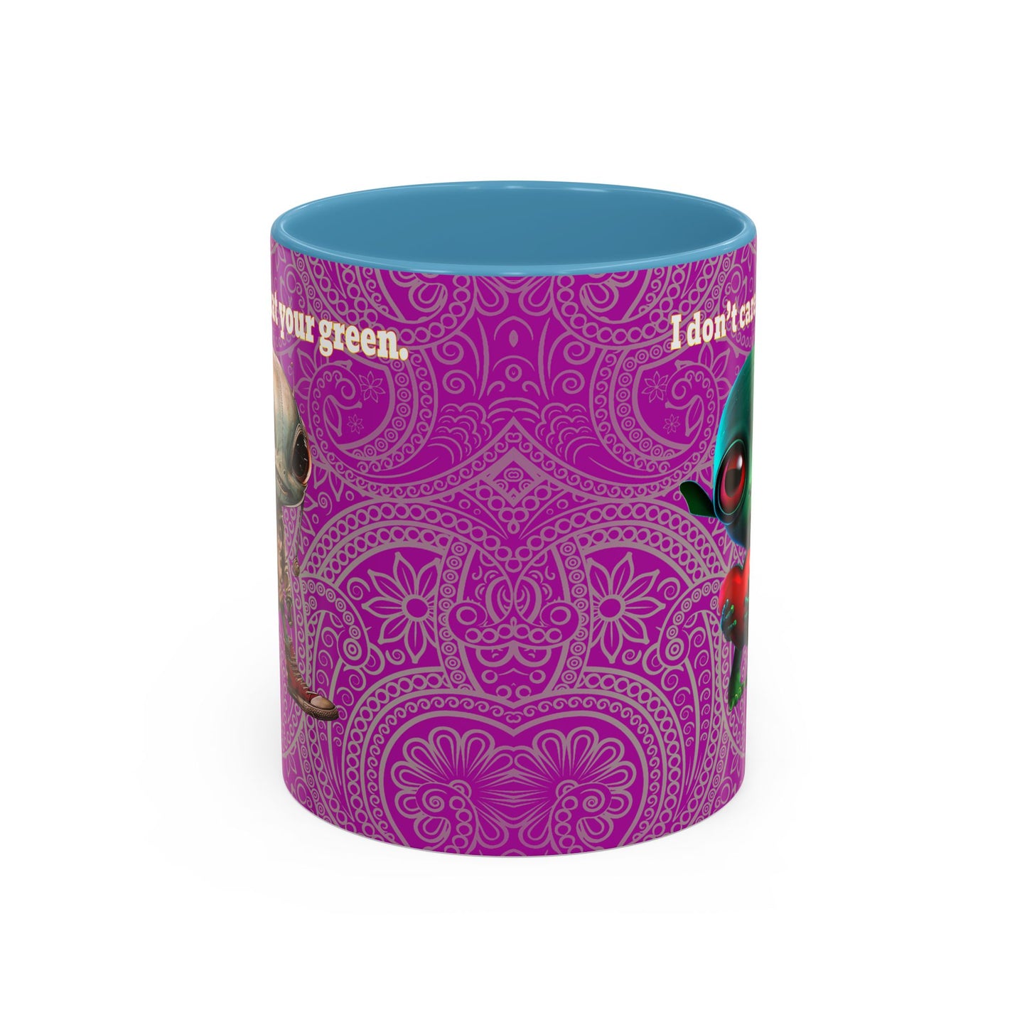 I don't care that your grey - Accent Mug (pink swirl)