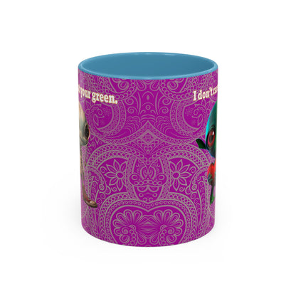 I don't care that your grey - Accent Mug (pink swirl)