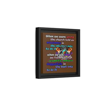 doggystyle - framed canvas art (brown)