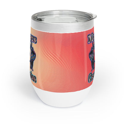 em cee squared - Chill Wine Tumbler (yellow-orange wave)