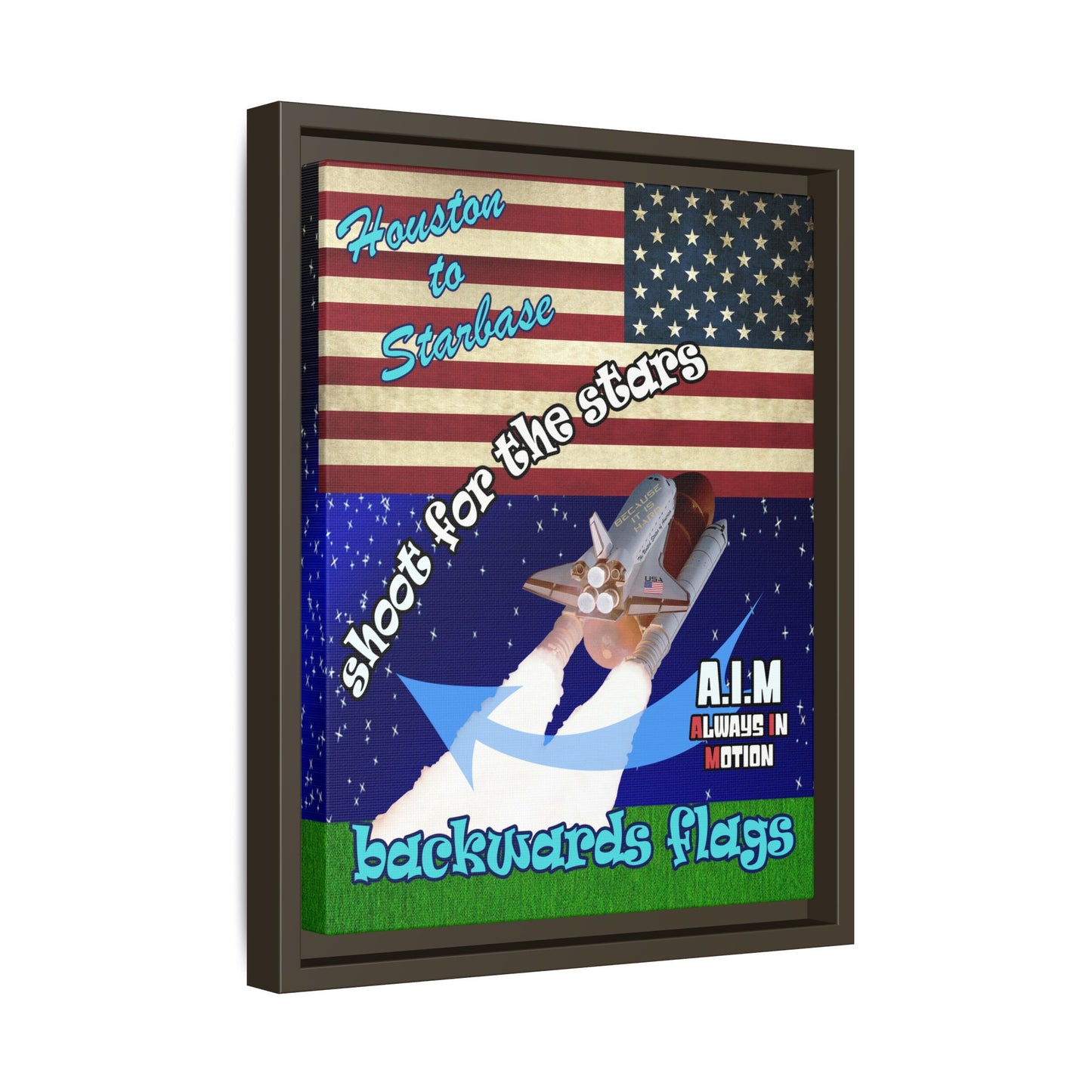 shoot for the stars - framed canvas art ('snoops' background)